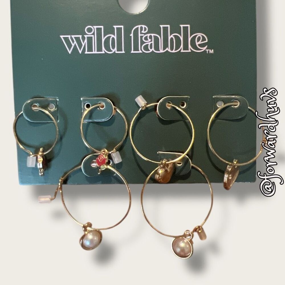 Bundle Sale 3 for $15 | Wild Fable Cherry Hoop Trio – Nickel-Free Earring Set - Picture 4 of 7